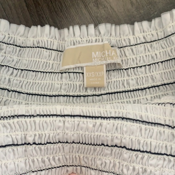 MICHAEL KORS Stripe Cotton Off the Shoulder Top - Picture 5 of 6